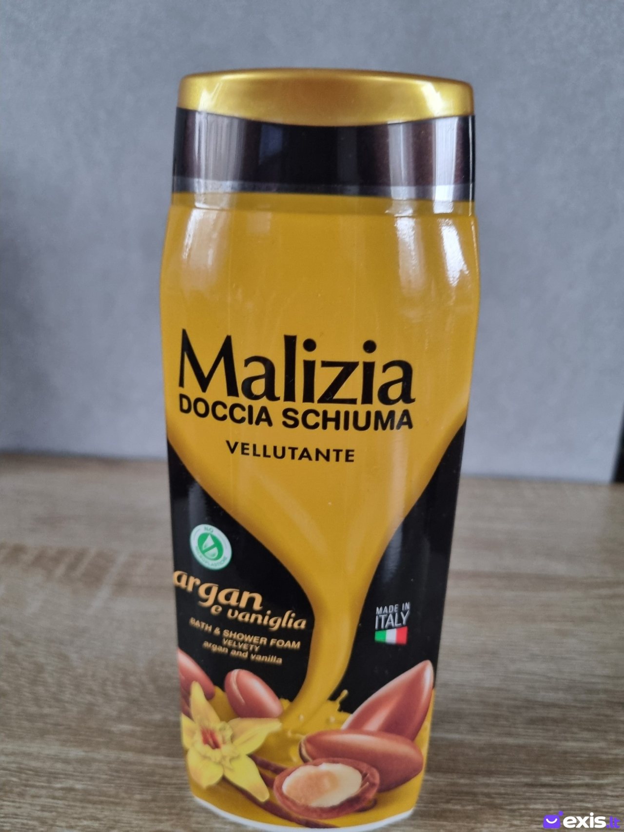 malizia dušo putos su argano aliejumi ir vanile