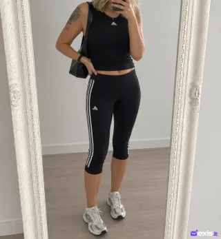 Adidas juodos capri treninginės kelnės - XS