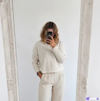 H&M baltas plonas oversize megztinis – XS/S